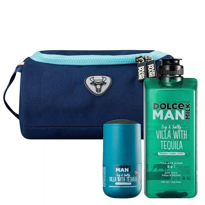 Set 222 (gel for shower + deo  TEQUILA VILLA ) cosmetic bag