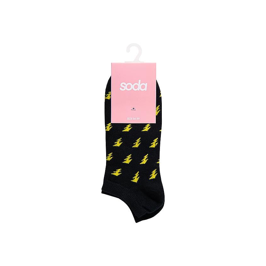 Women's socks, model: BLACK LIGHTNING, brand SODA, color: black, (1 pair)