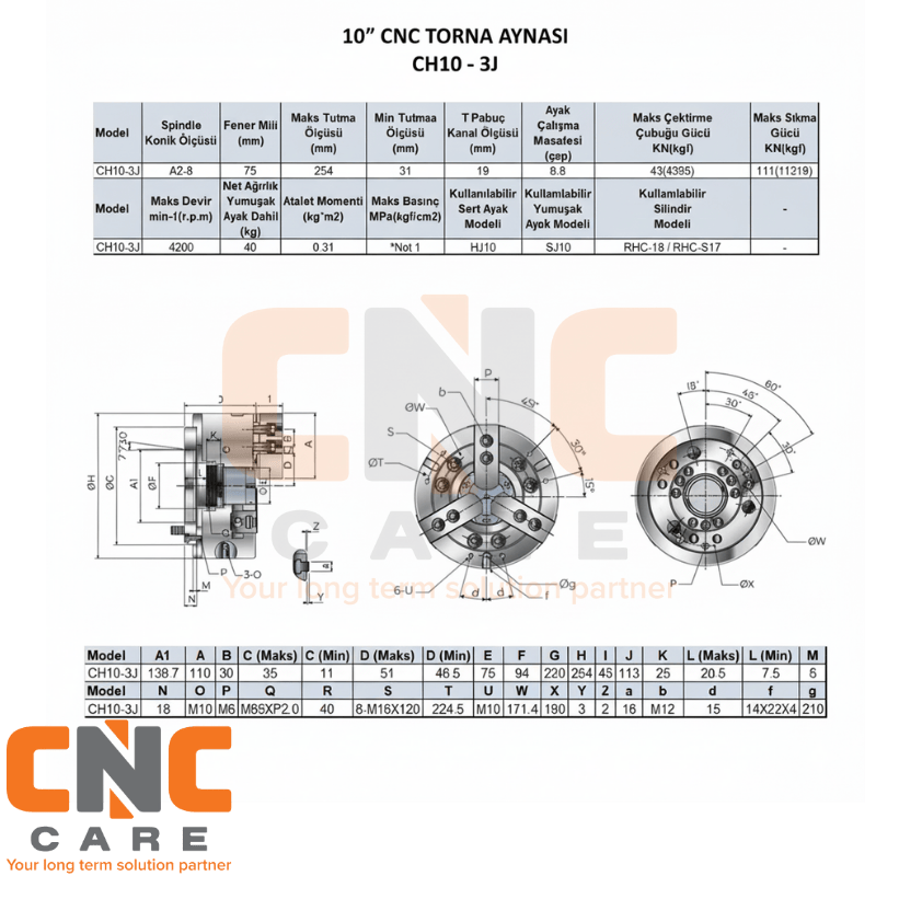 AUTOCLAWSAUTOCLAWS  10 INC 3 AYAK CNC TORNA AYNASI (CH10-3JA8)NONE