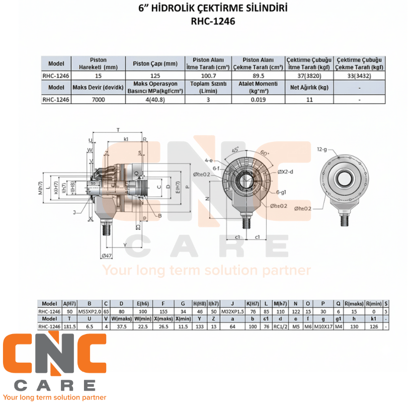 AUTOCLAWSAUTOCLAWS 6 INC HİDROLİK ÇEKTİRME SİLİNDİRİ (RHC-1246)NONE