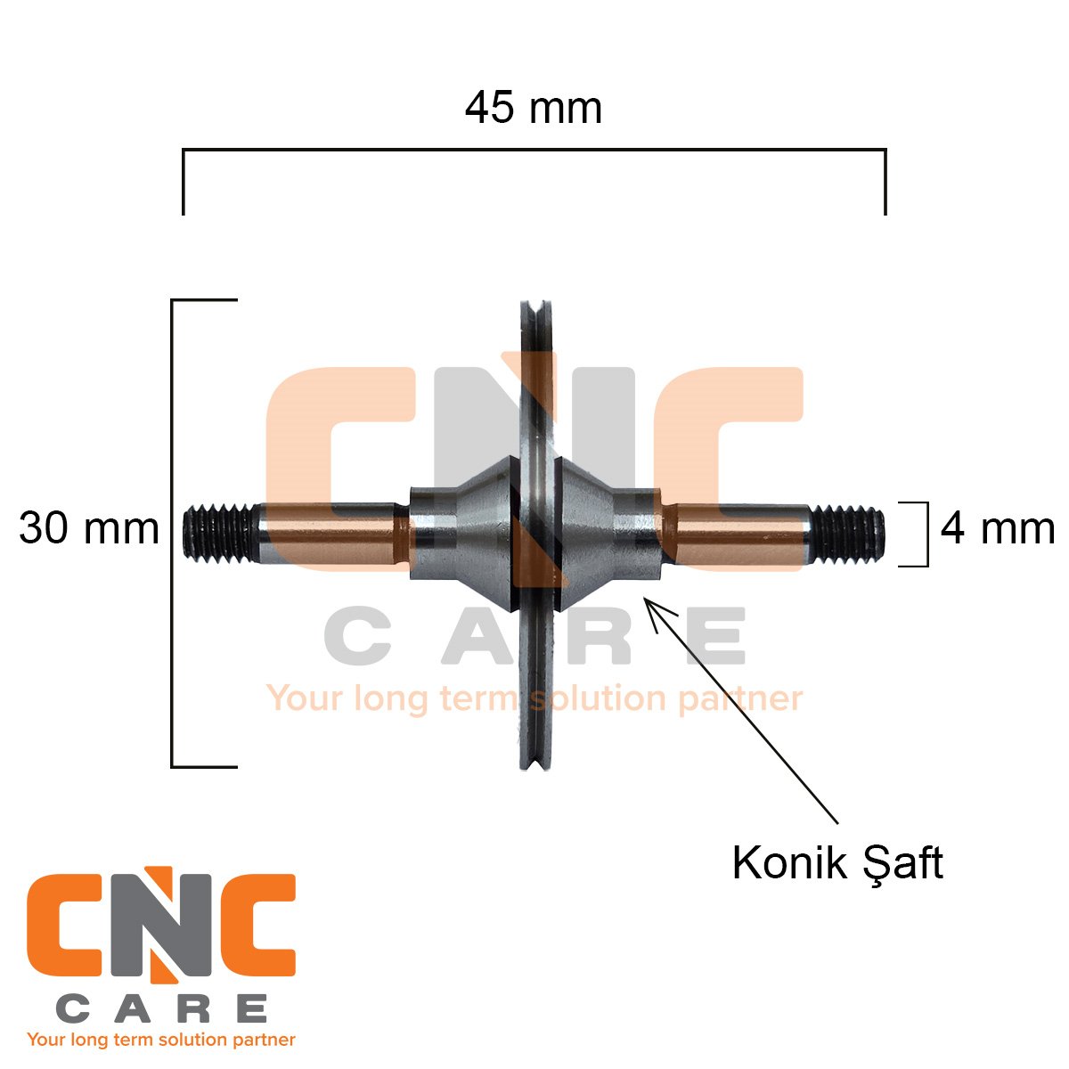 CNC CAREÇap: 30 Boy: 45 Çift Taraftan Konik Milli Makara153.02.013