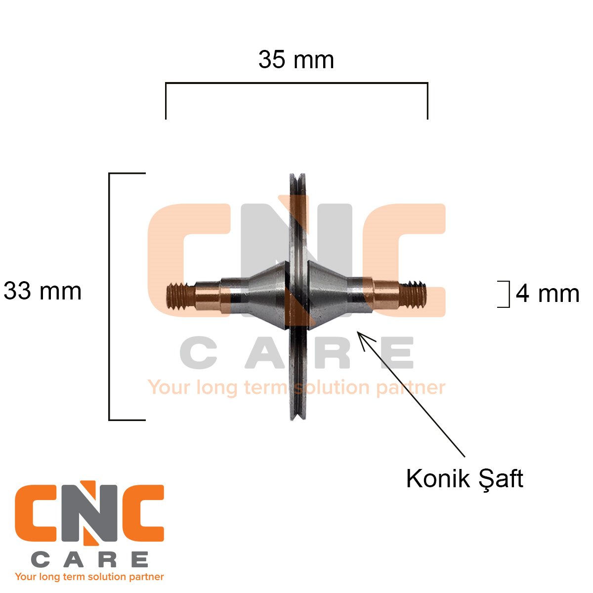CNC CAREÇap: 33 Boy: 35 Çift Taraftan Konik Milli Makara153.02.014