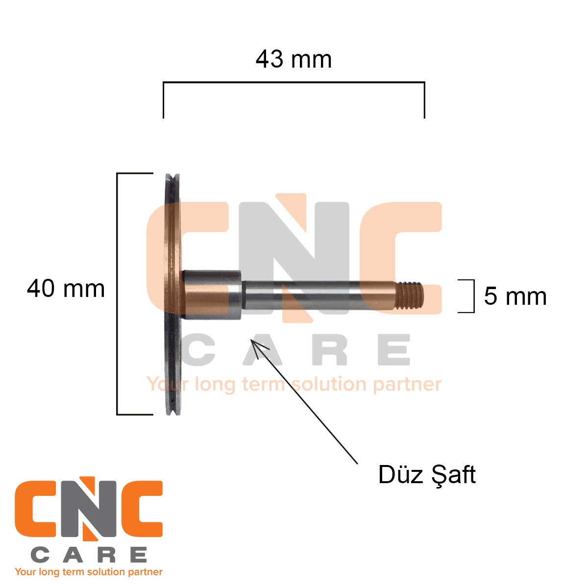 CNC CAREÇap: 40 Boy: 43 Tek Taraftan Düz Milli Makara153.02.123