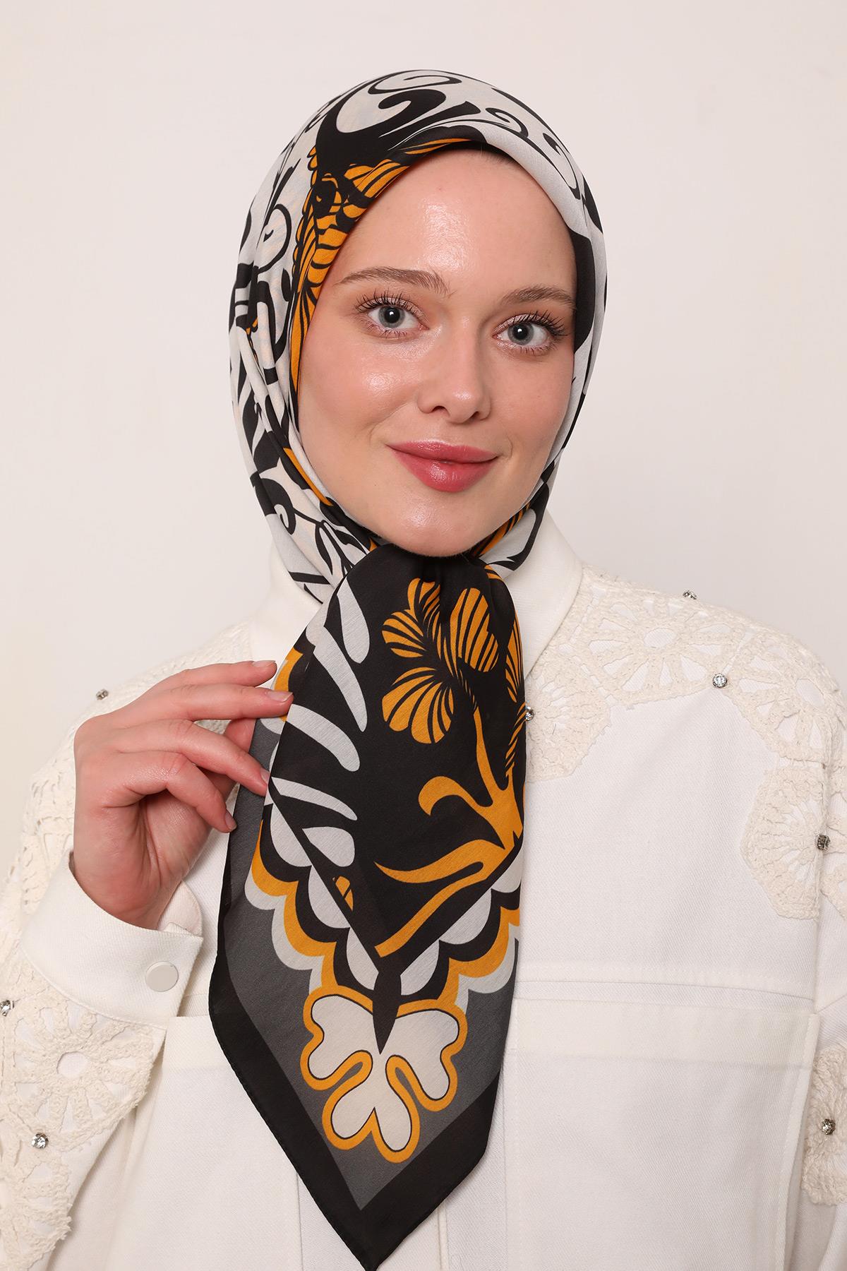 Flora Eşarp | Ayaz Siyahı