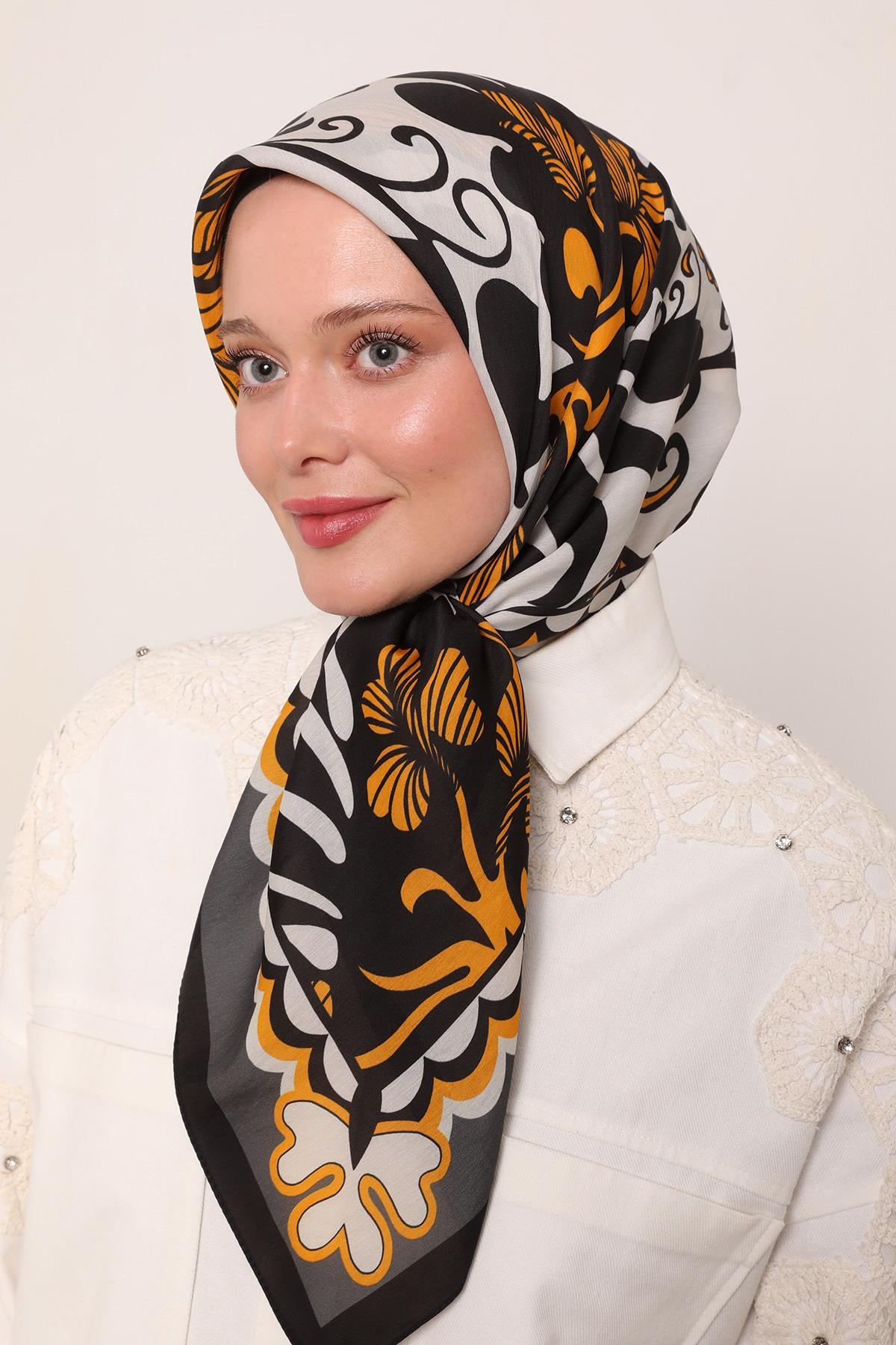 Flora Eşarp | Ayaz Siyahı
