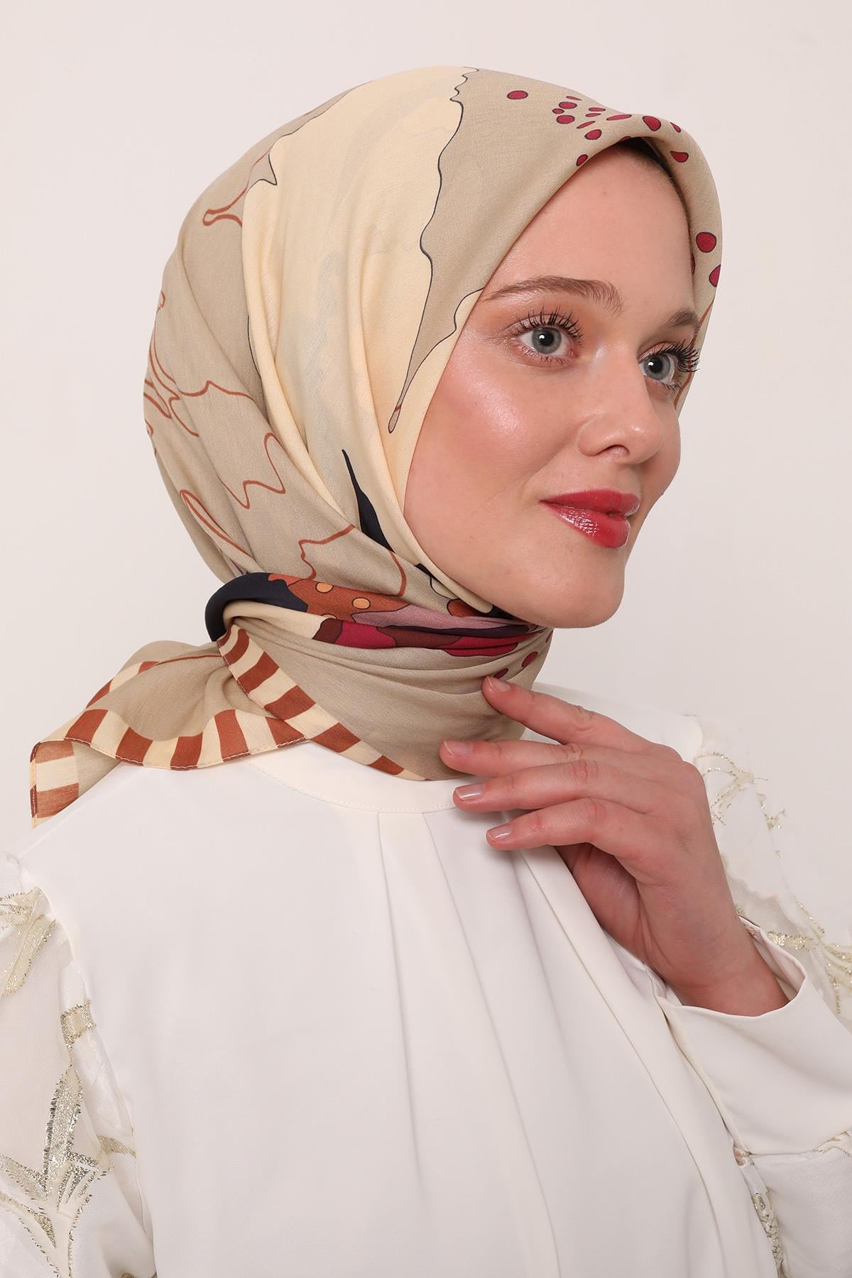 Flora Eşarp | Bakır Parıltısı