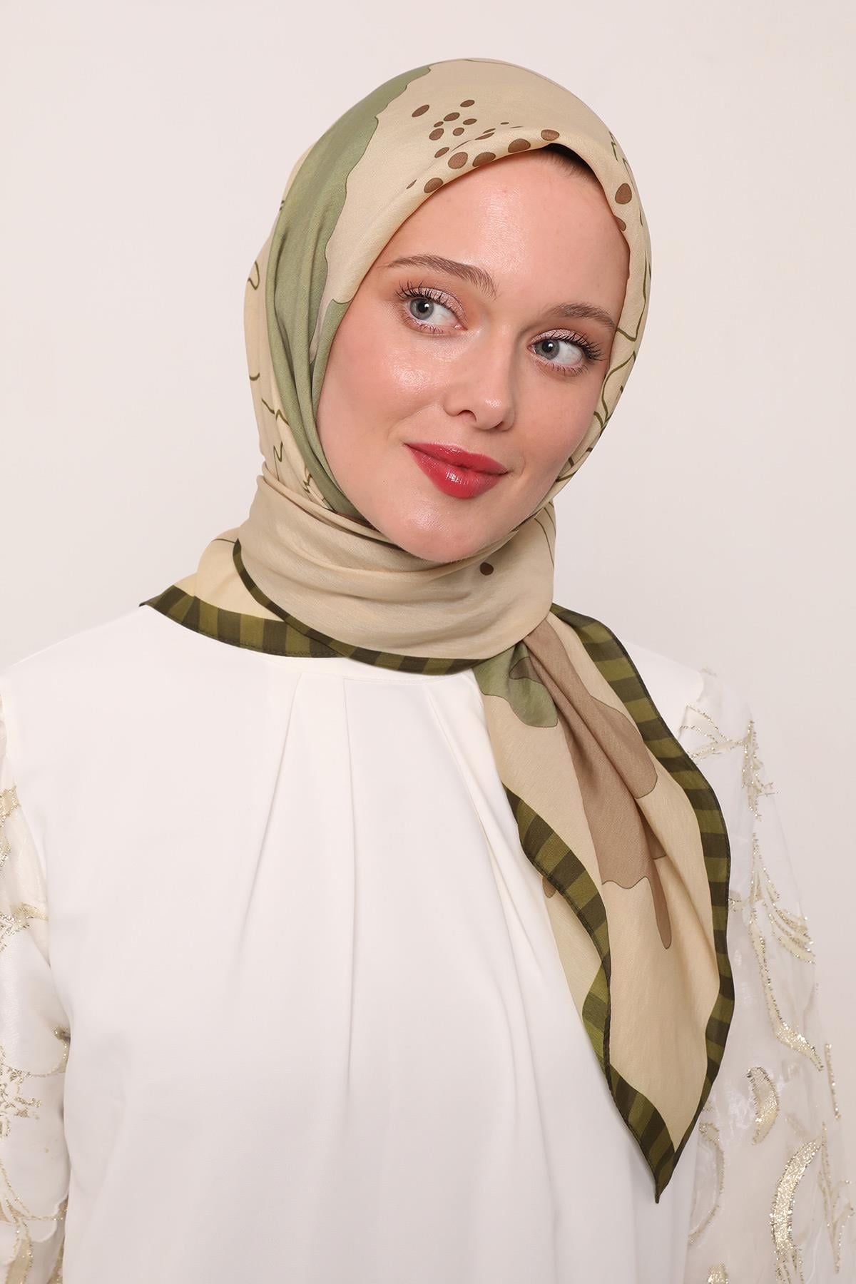 Flora Eşarp | Bej Işıltısı