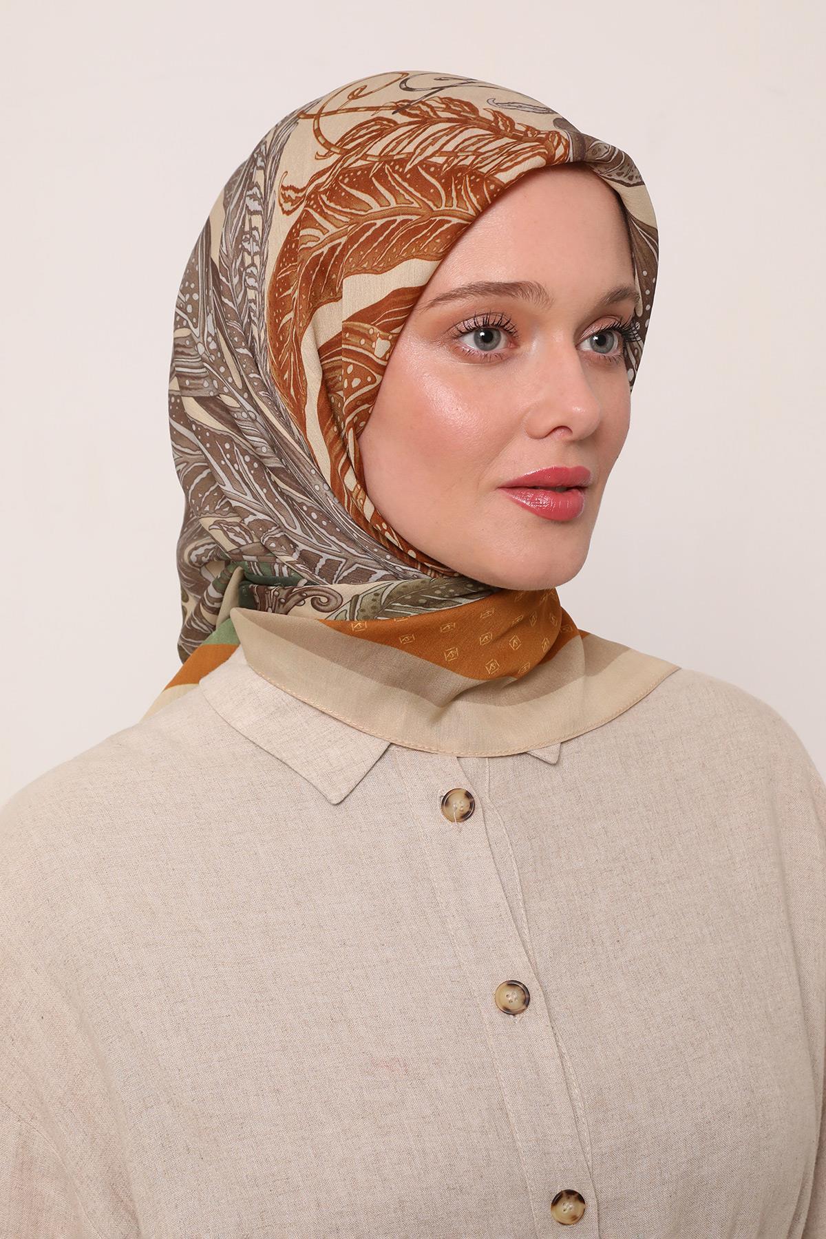Flora Eşarp | Bej Işıltısı