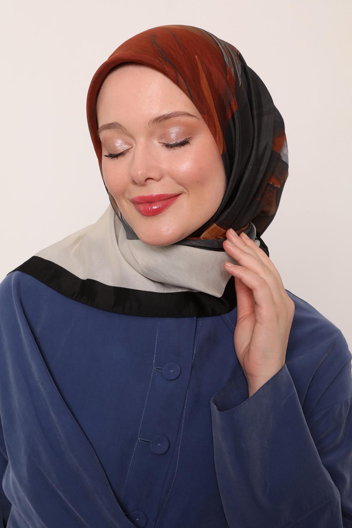 Floral Eşarp | Ayaz Siyahı