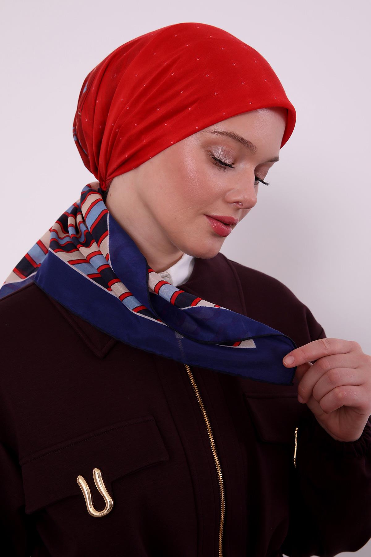 Silk Elite Eşarp | Yağmur Laciverti