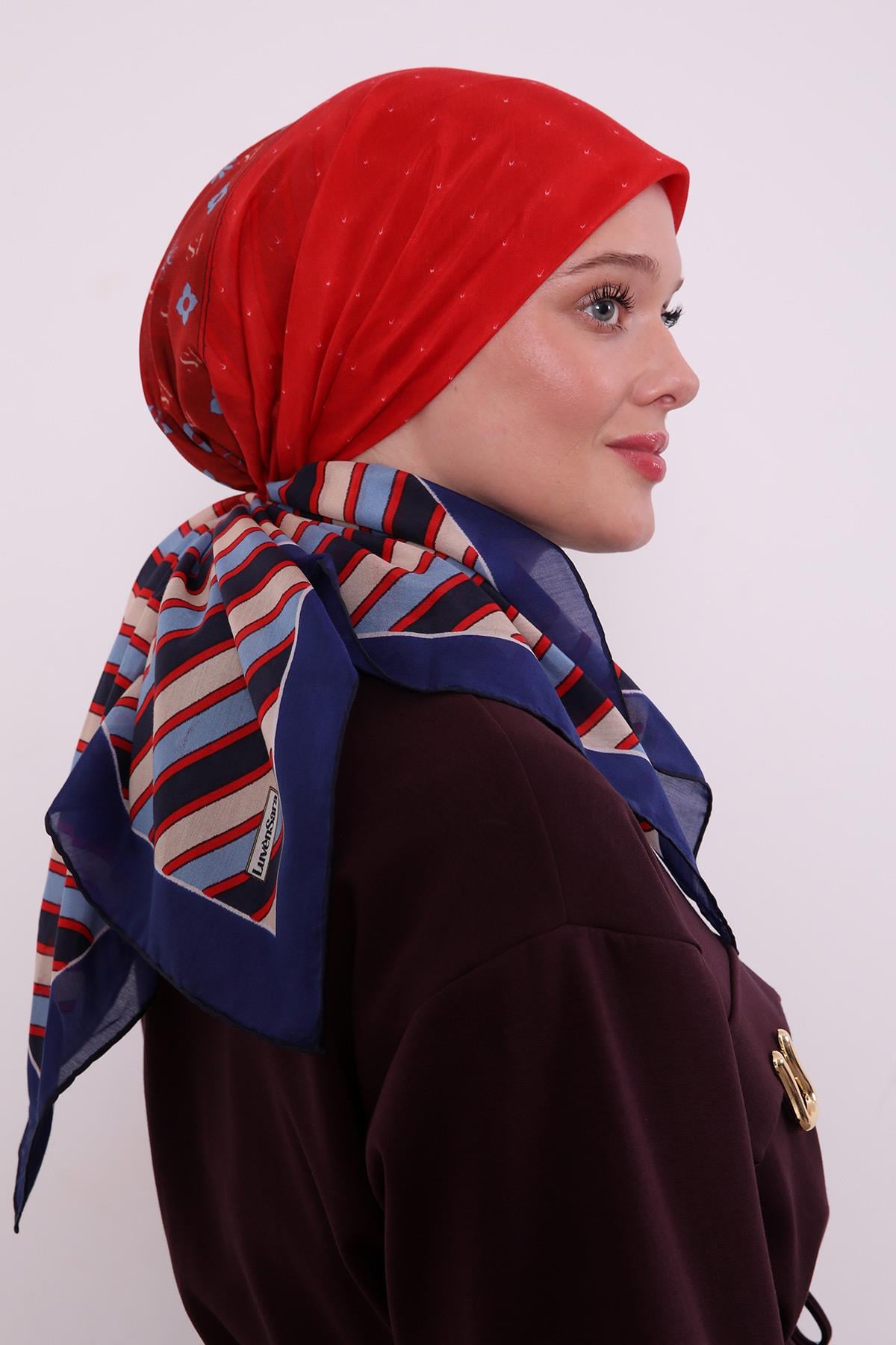 Silk Elite Eşarp | Yağmur Laciverti