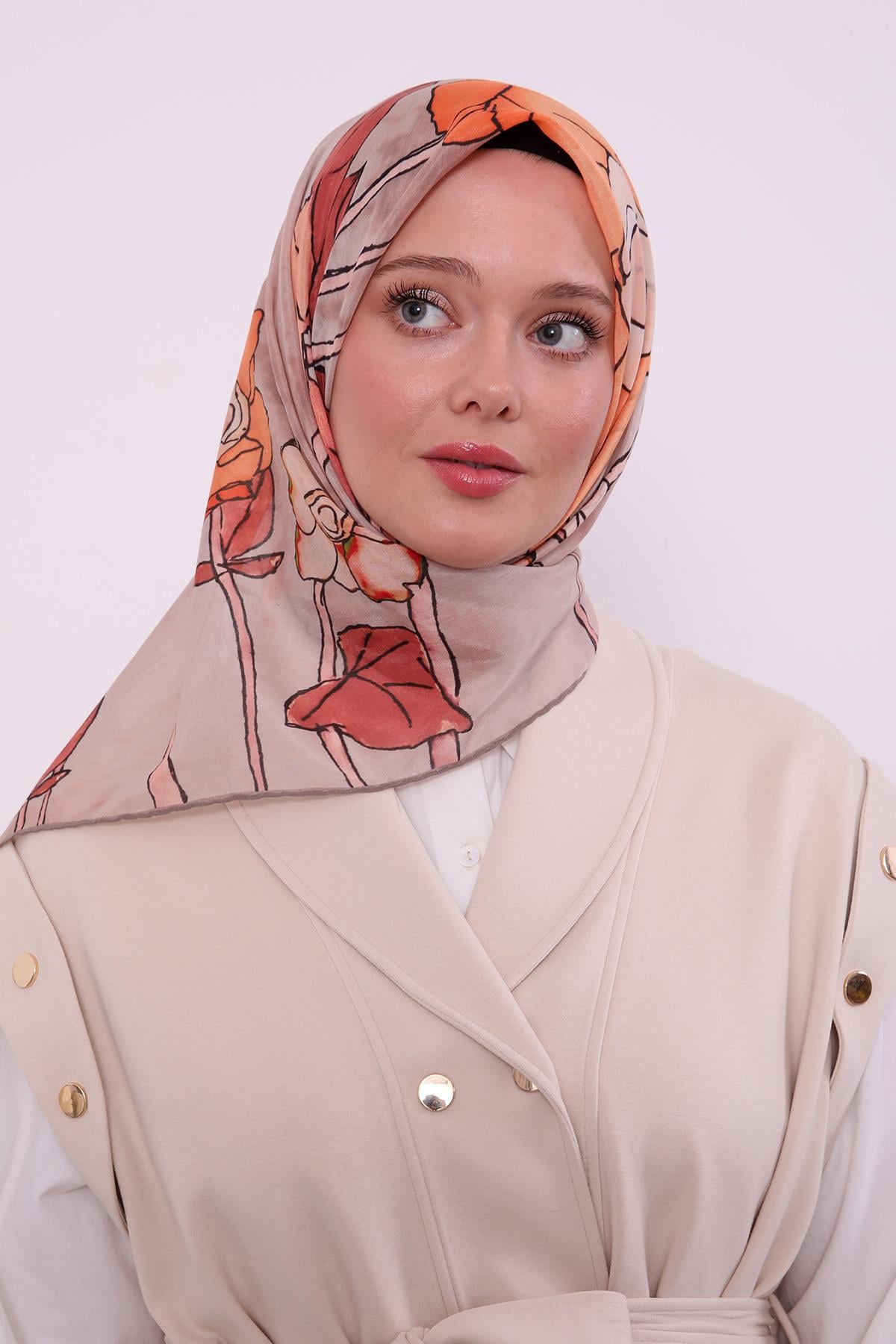 Silk Elite Eşarp | Zarif Vizon