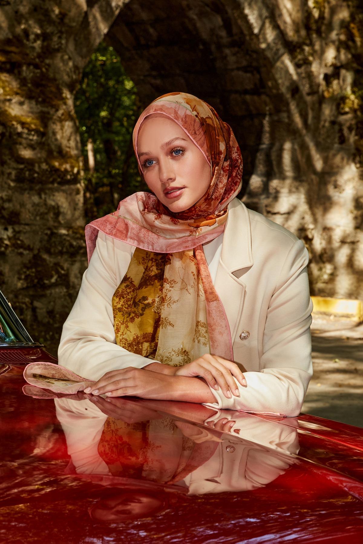 Silk Elite Şal | Şeftali Çiçeği