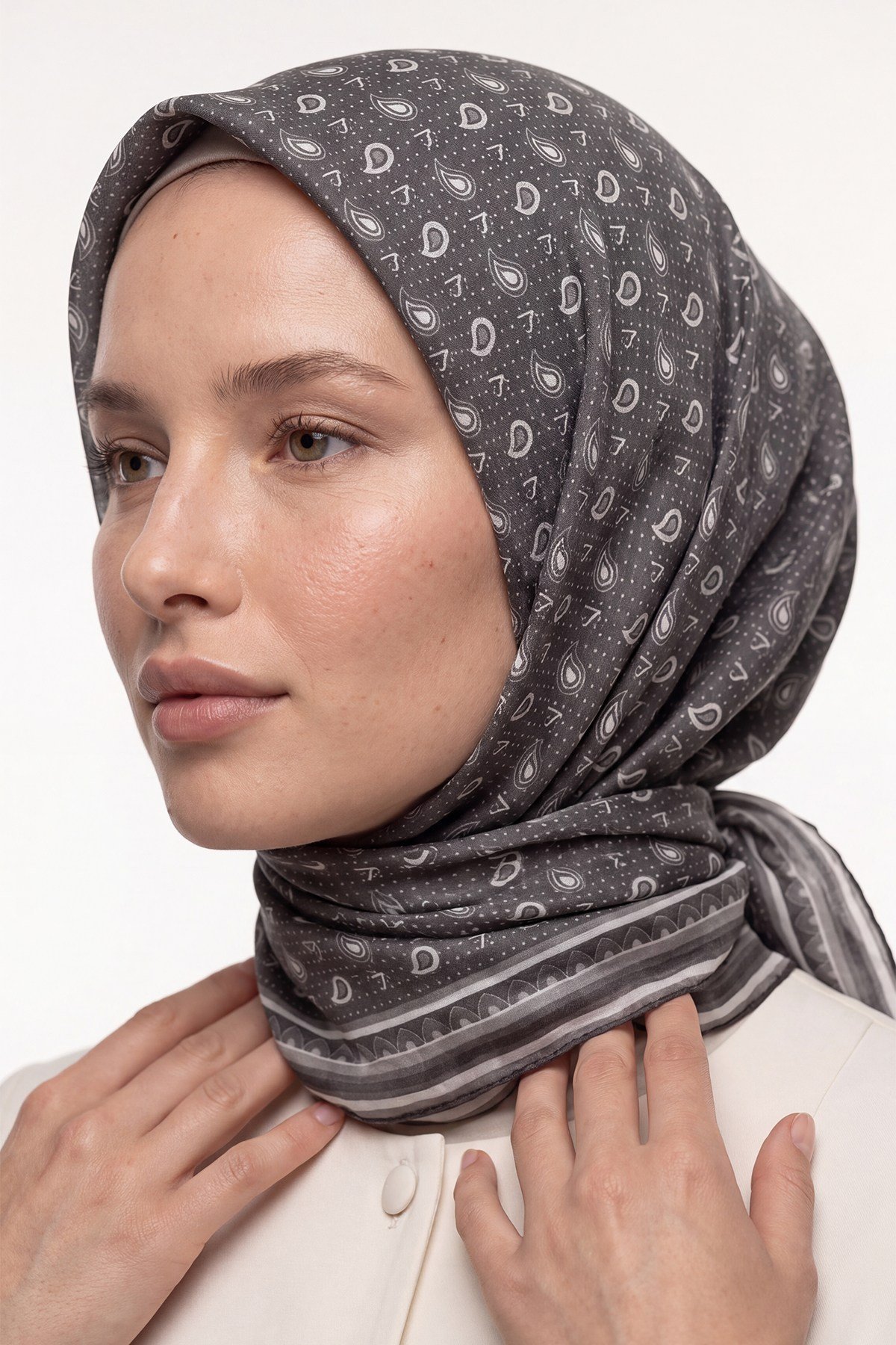 Summer Eşarp | Kurşuni Siyahı