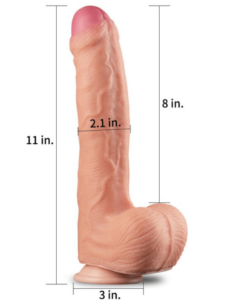 Realistik Dildolar11 İnç 28 cm Dual Layer Platinum PenisElisium