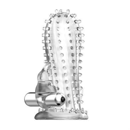 Penis Kılıfları Halkaları14 cm Titreşimli Şeffaf Tırtıklı Penis KılıfıLilituShop
