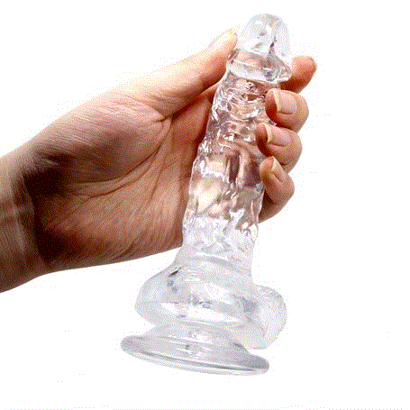 Belden Bağlamalı Penisler16,7 cm Belden Bağlamalı Şeffaf Realistik Damarlı Vantuzlu Dildo PenisLilituShop