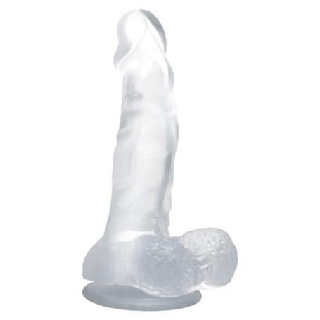 Realistik Penisler16,7 cm Şeffaf Realistik Damarlı Vantuzlu Dildo PenisLilituShop