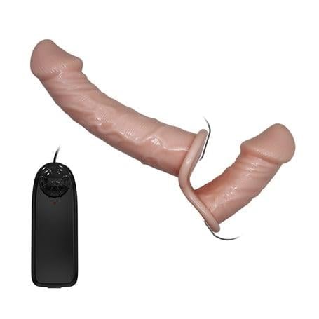 Belden Bağlamalı Penisler17,5 cm Belden Bağlamalı Çift Taraflı Titreşimli PenisLilituShop
