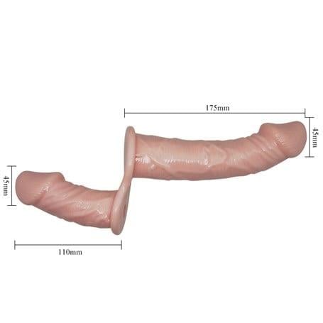 Belden Bağlamalı Penisler17,5 cm Belden Bağlamalı Çift Taraflı Titreşimli PenisLilituShop