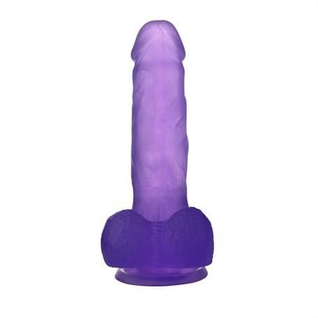 Belden Bağlamalı Penisler17,5 cm Belden Bağlamalı Şeffaf Realistik Damarlı Vantuzlu Mor Dildo PenisLilituShop