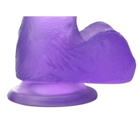 Belden Bağlamalı Penisler17,5 cm Belden Bağlamalı Şeffaf Realistik Damarlı Vantuzlu Mor Dildo PenisLilituShop
