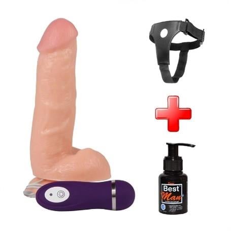 Belden Bağlamalı Penisler17,5 cm Belden Bağlamalı Titreşimli Realistik Dildo Penis SetLilituShop