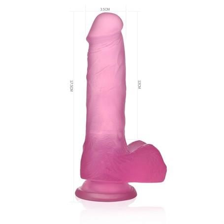 Vibratör Çeşitleri17,5 cm Şeffaf Realistik Damarlı Vantuzlu Pembe Dildo PenisLilituShop