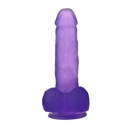 Realistik Penisler17,5 cm Şeffaf Realistik Damarlı Vantuzlu Mor Dildo PenisLilituShop