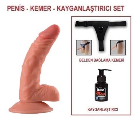 Belden Bağlamalı Penisler18 cm Belden Bağlamalı Realistik Vantuzlu Dildo PenisLilituShop