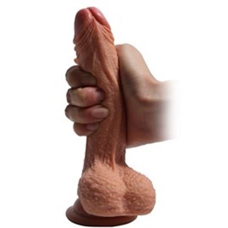 Belden Bağlamalı Penisler18,5 cm Belden Bağlamalı Çift Katmanlı Realistik Dildo Penis SetLilituShop