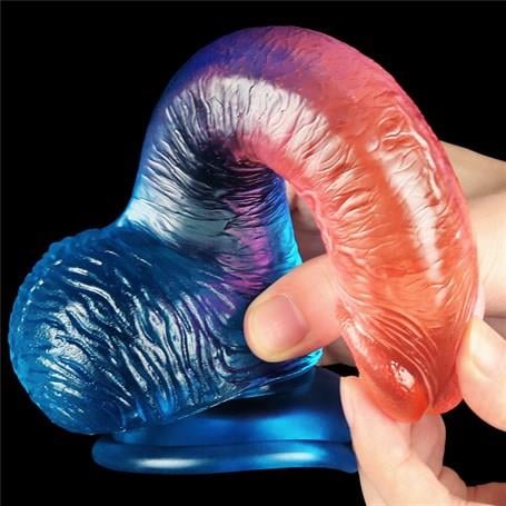 Realistik Penisler19 cm Çift Renkli Realistik Vantuzlu Dildo PenisLilituShop