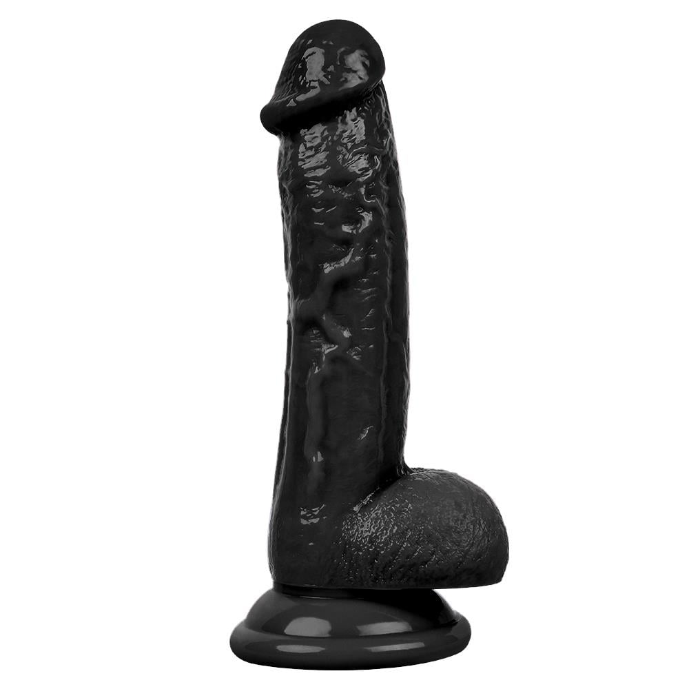 Teknolojik Dilodolar19CM GerçekçiTitreşimli Siyah Dildo PenisElisium