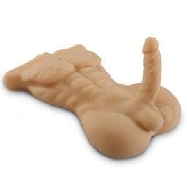 Kalça ve Yarım Vücut Masturbatör2 İşlevli Gerçek Ölçülerde Realistik 18 cm Penisli Erkek Vücut - DanielLilituShop