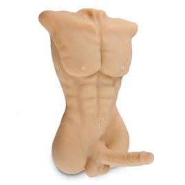 Kalça ve Yarım Vücut Masturbatör2 İşlevli Gerçek Ölçülerde Realistik 18 cm Penisli Erkek Vücut - DanielLilituShop