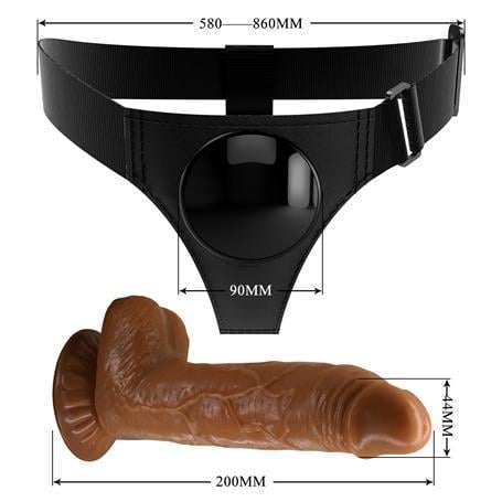 Belden Bağlamalı Penisler20 cm Belden Bağlamalı İçi Dolu Strapon Melez PenisLilituShop