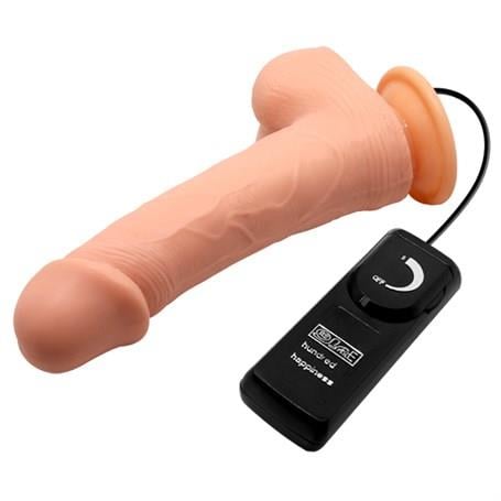 Vibratör Çeşitleri20 cm Kumandalı 360° Oynar Başlı Titreşimli Vibratör Realistik Penis DildoLilituShop