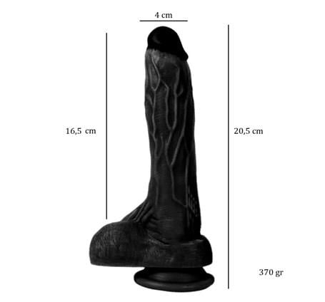 Realistik Penisler20,5 cm Gerçekçi Silikon Vantuzlu Zenci Penis - Holy DragonLilituShop