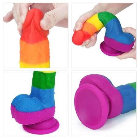 Realistik Penisler20,5 cm Renkli Realistik Vantuzlu Dildo PenisLilituShop