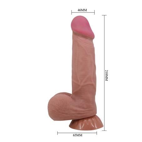 Realistik Penisler21,8 cm Kıkırdak Yapılı Çift Katmanlı Gerçekçi Melez Dildo PenisLilituShop