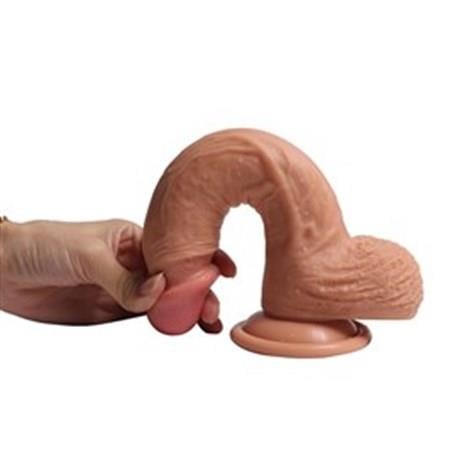 Belden Bağlamalı Penisler22 cm Belden Bağlamalı Çift Katmanlı Realistik Dildo Penis SetLilituShop