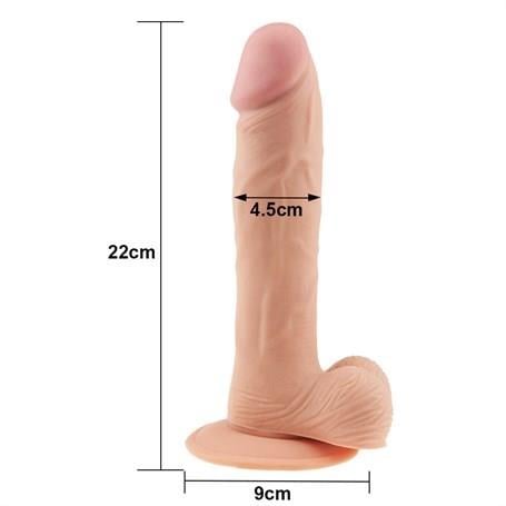 Belden Bağlamalı Penisler22 cm Belden Bağlamalı Gerçekçi Çift Katmanlı Silikon PenisLilituShop