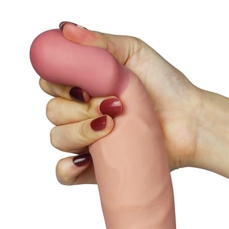 Belden Bağlamalı Penisler22 cm Belden Bağlamalı Gerçekçi Çift Katmanlı Titreşimli Silikon PenisLilituShop