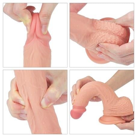 Realistik Penisler22 cm Gerçekçi Çift Katmanlı Silikon PenisLilituShop