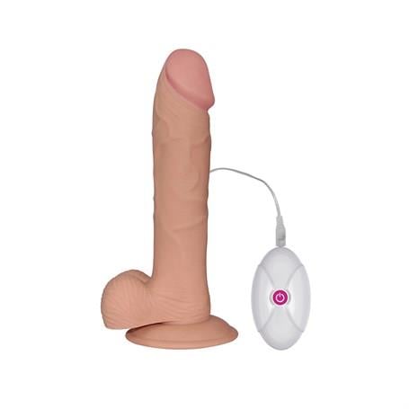 Realistik Penisler22 cm Gerçekçi Çift Katmanlı Titreşimli Silikon PenisLilituShop