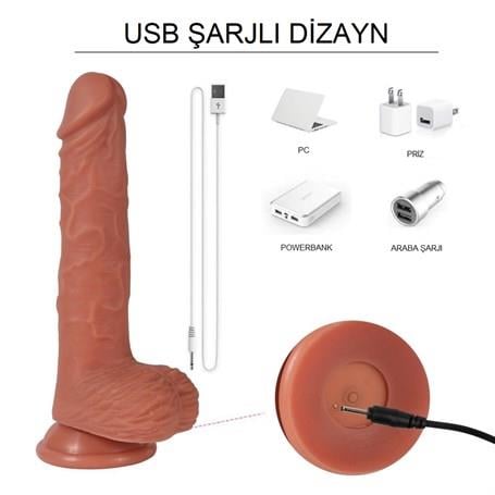 Realistik Penisler23 cm İleri Geri Hareketli Gerçekçi Silikon Vantuzlu Penis - William ThrustingLilituShop