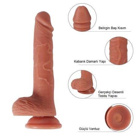Realistik Penisler23 cm İleri Geri Hareketli Gerçekçi Silikon Vantuzlu Penis - William ThrustingLilituShop
