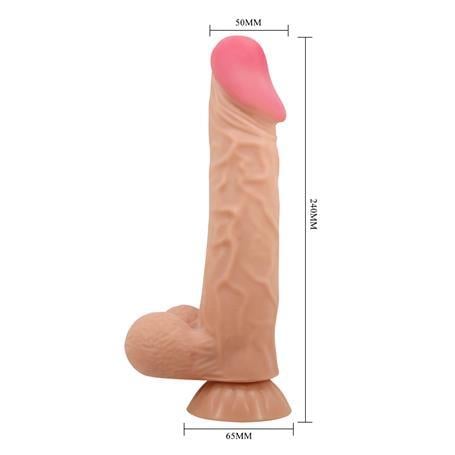 Realistik Penisler24 cm Kıkırdaklı Çift Katmanlı Gerçekçi Titreşimli Dildo Vibratör PenisLilituShop