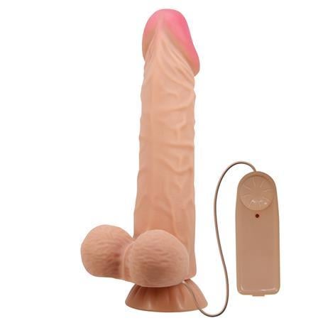 Realistik Penisler24 cm Kıkırdaklı Çift Katmanlı Gerçekçi Titreşimli Dildo Vibratör PenisLilituShop