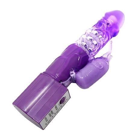 Vibratör Çeşitleri24 cm Oynar Başlı Klitoris Uyarıcılı Teknolojik Vibratör PenisLilituShop